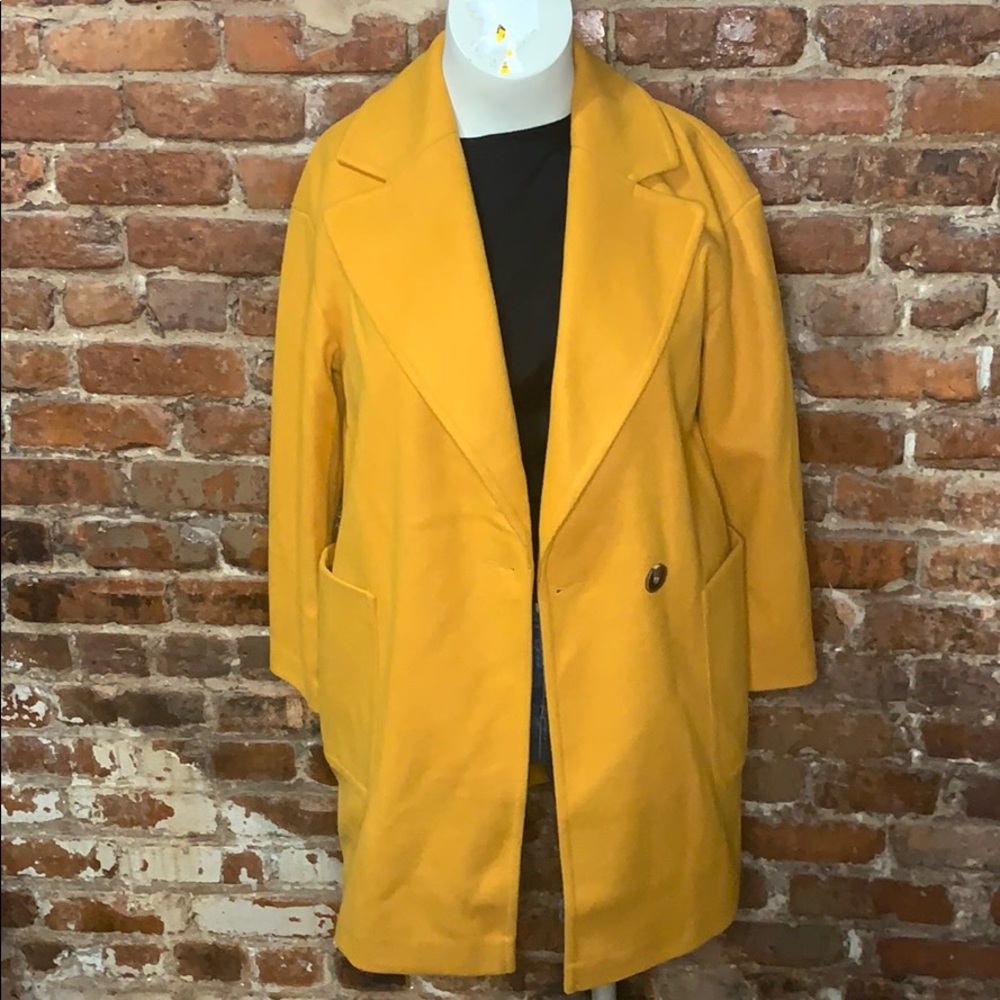 TopShop Carly Coat Mustard US6